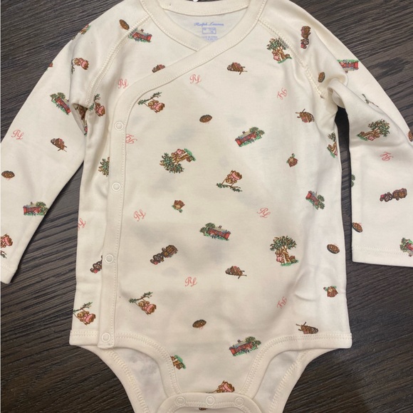 Ralph Lauren Girls' Apple Picking Polo Bear Cotton Bodysuit, 2 Pac - Picture 5 of 9